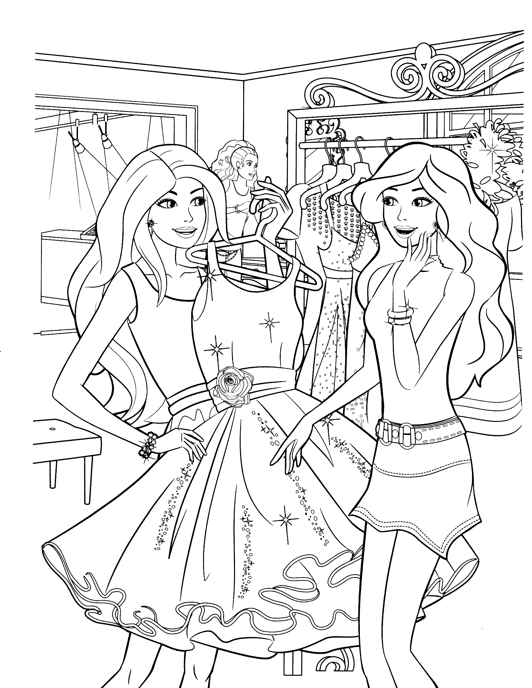 Lovely Barbie Coloring Pages Printable 6