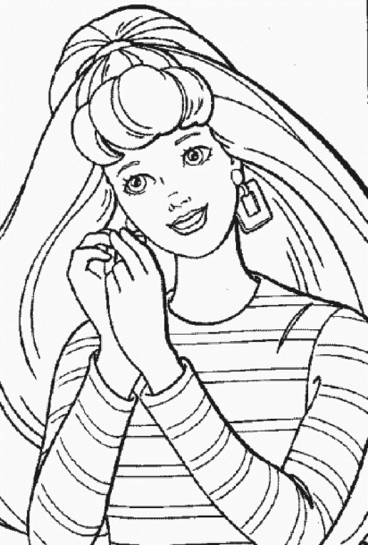 Lovely Barbie Coloring Pages Printable 7