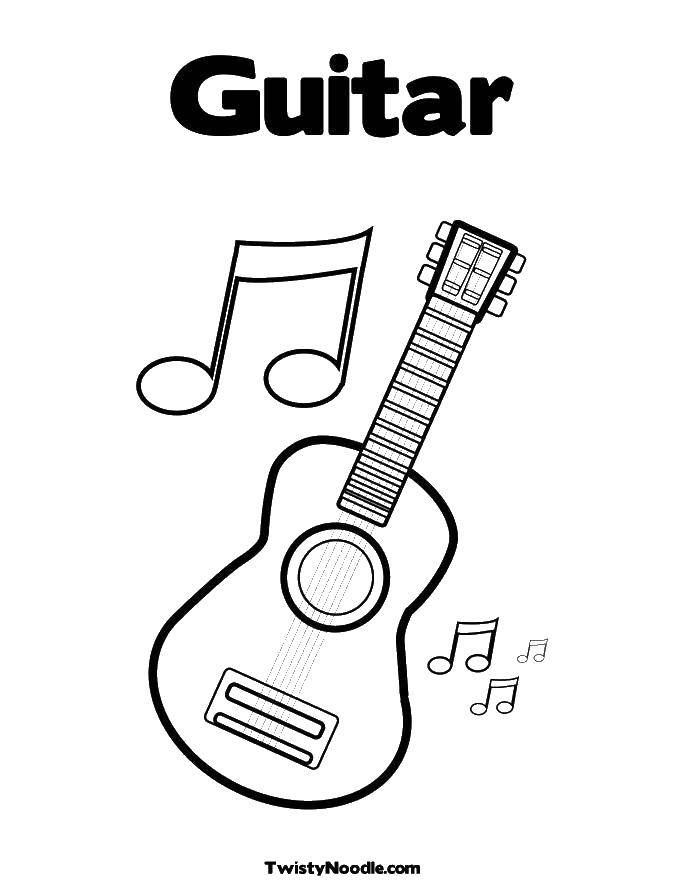 Melodic Guitar Coloring Pages Printable 10