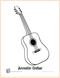 Melodic Guitar Coloring Pages Printable 12