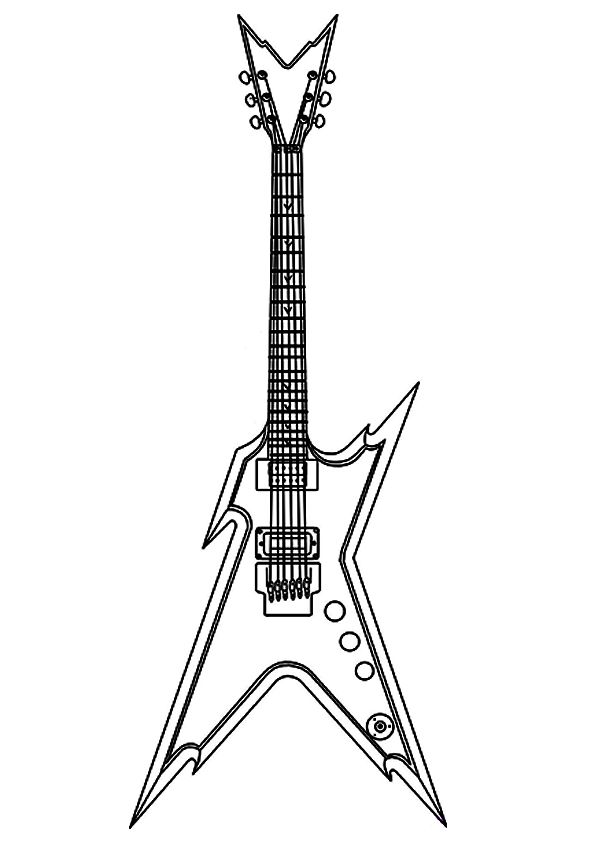 Melodic Guitar Coloring Pages Printable 14