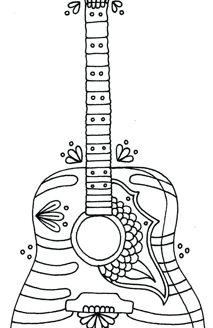 Melodic Guitar Coloring Pages Printable 17