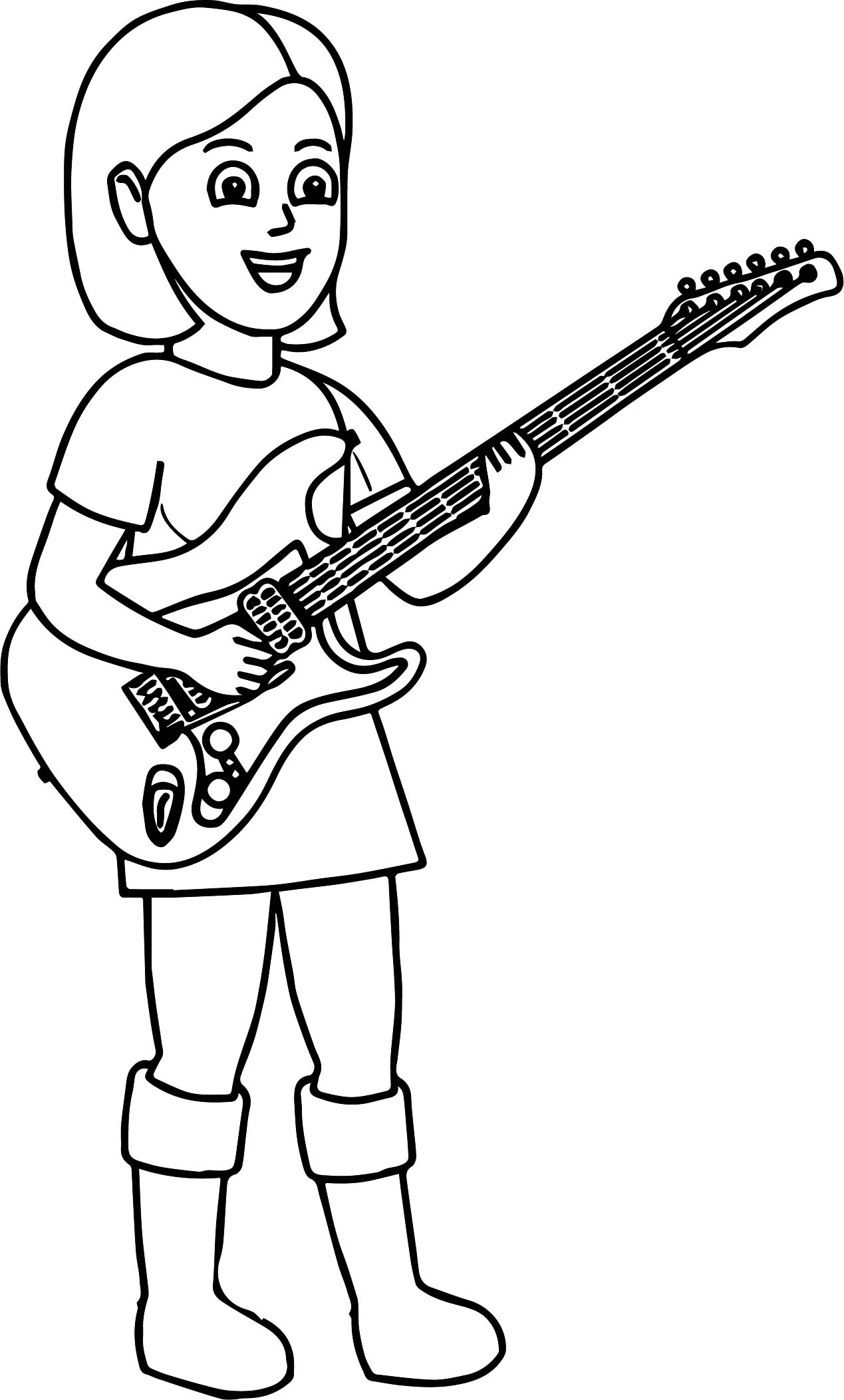 Melodic Guitar Coloring Pages Printable 19