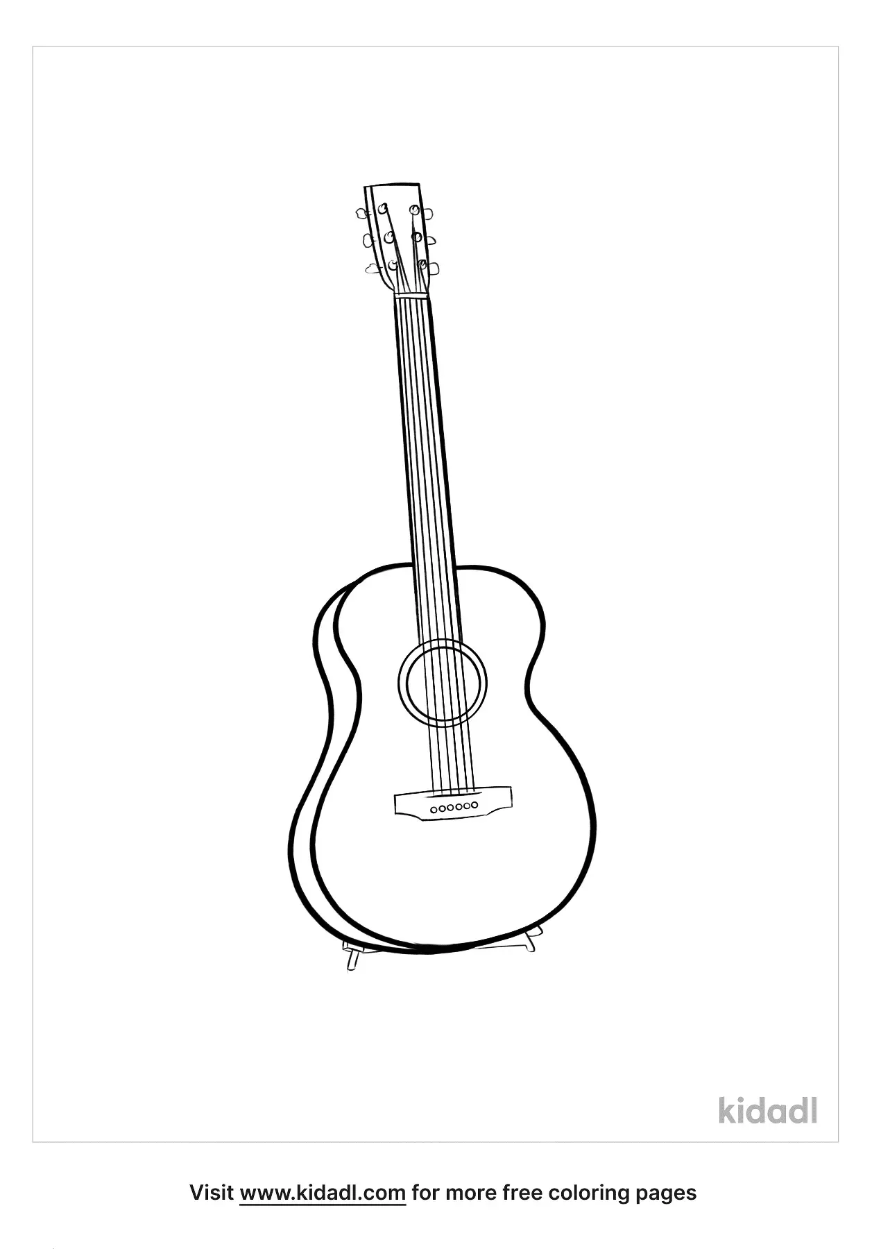 Melodic Guitar Coloring Pages Printable 20