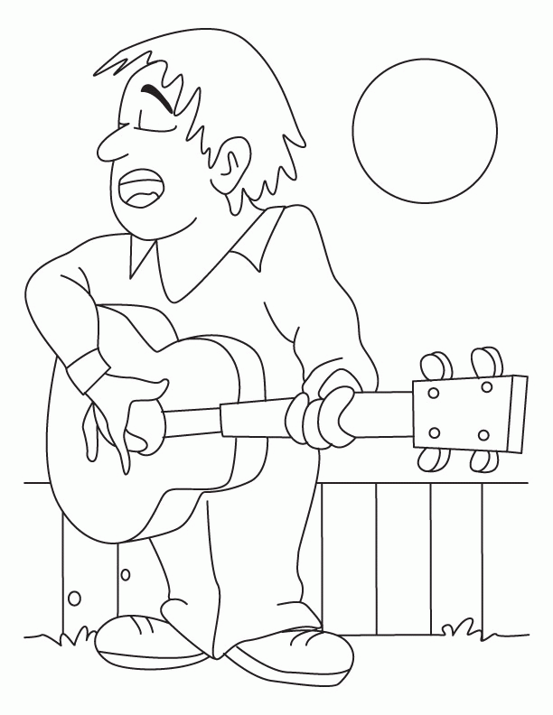 Melodic Guitar Coloring Pages Printable 24