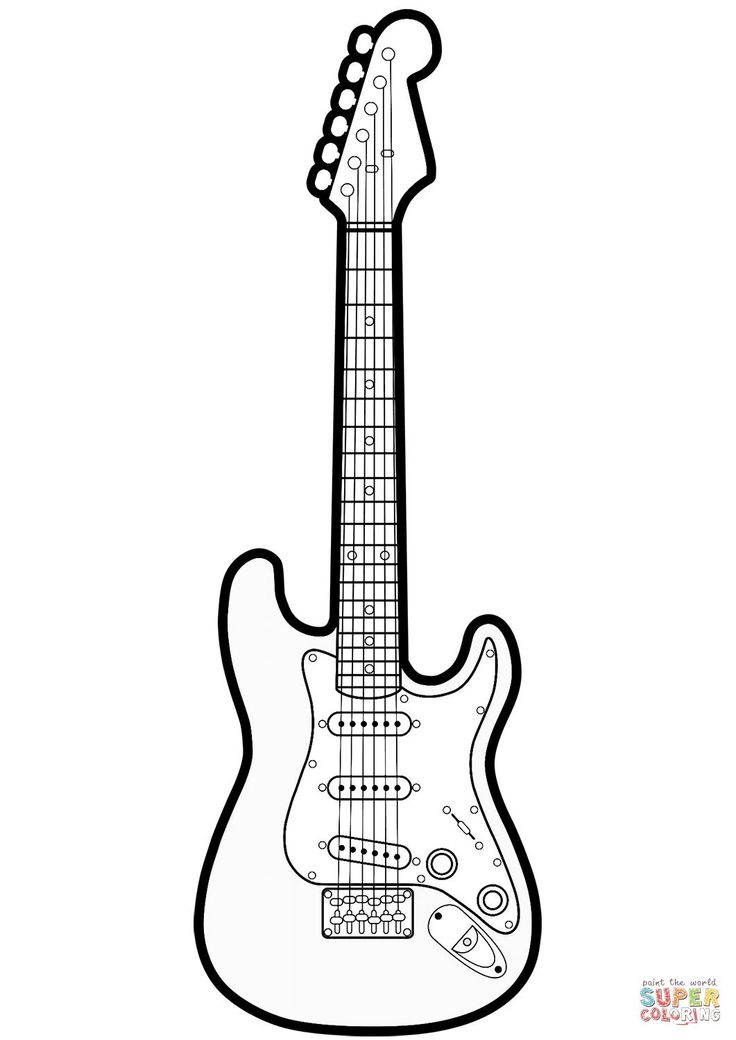 Melodic Guitar Coloring Pages Printable 28