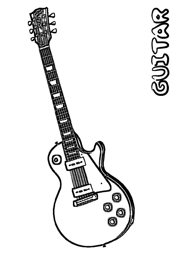 Melodic Guitar Coloring Pages Printable 31