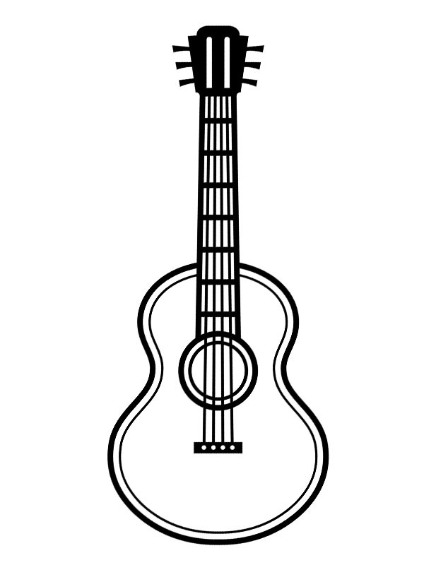 Melodic Guitar Coloring Pages Printable 5