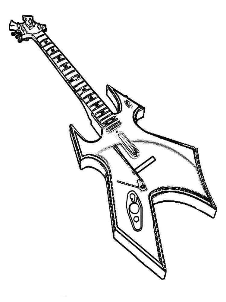 Melodic Guitar Coloring Pages Printable 7