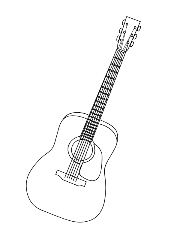 Melodic Guitar Coloring Pages Printable 8