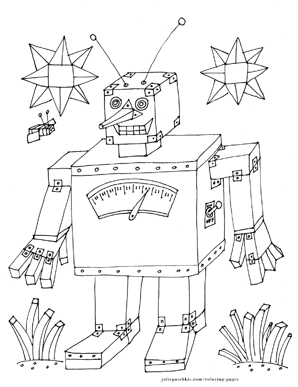 Robotic Coloring Pages Printable 12