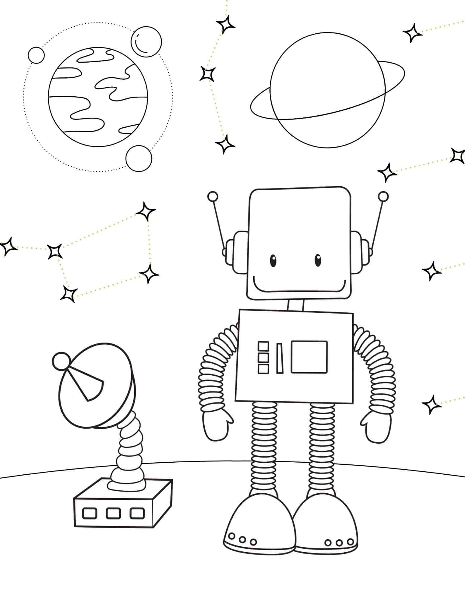 Robotic Coloring Pages Printable 9