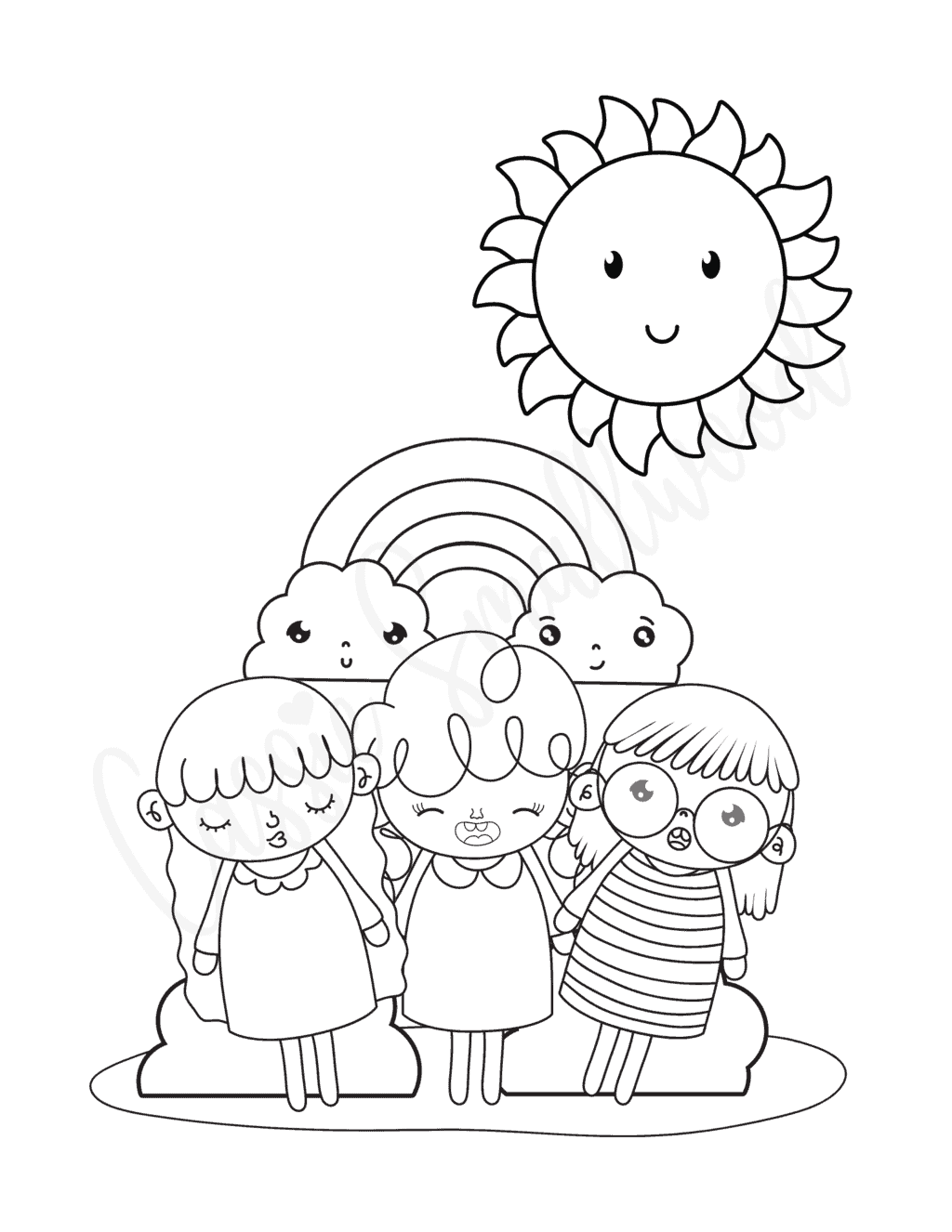 Vibrant Rainbow Coloring Pages Printable 21