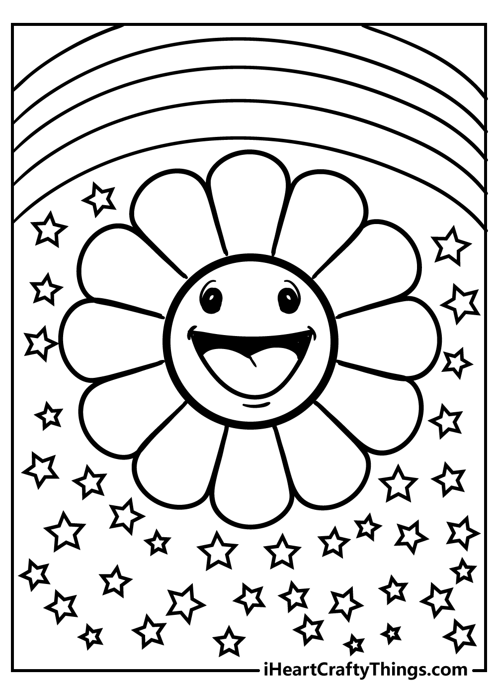 Vibrant Rainbow Coloring Pages Printable 3