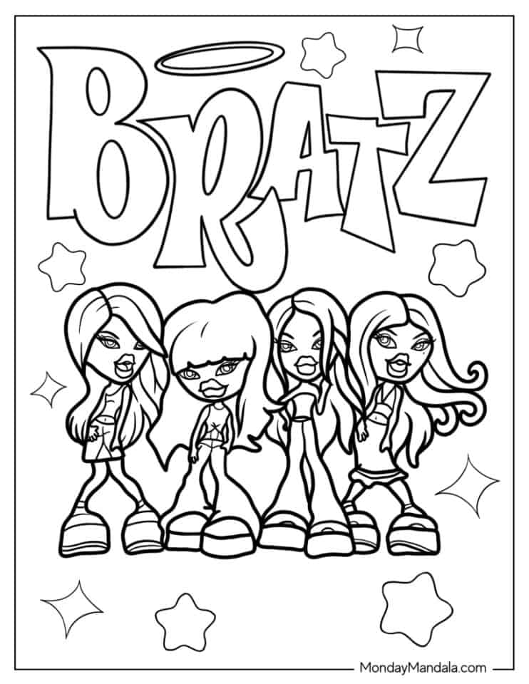 30 Cool Baddie Bratz Coloring Pages Printable 29