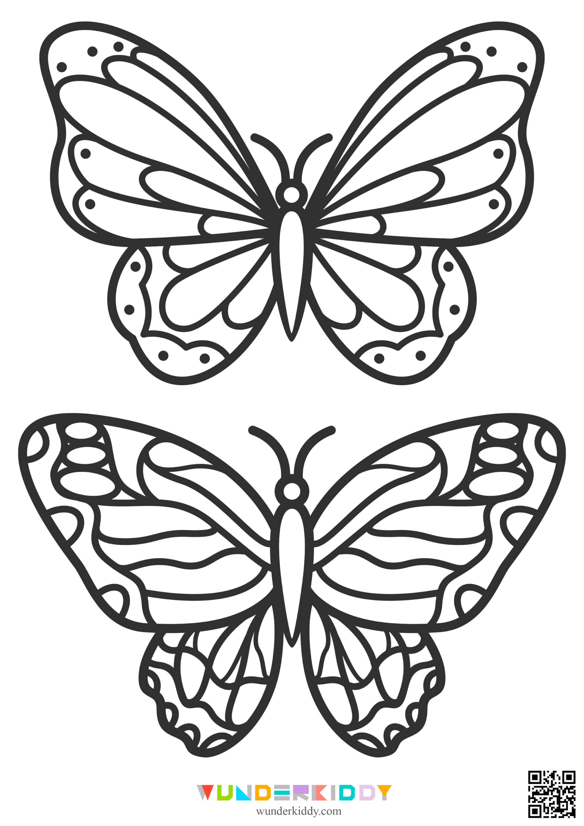 30 Free Butterfly Coloring Pages for Preschoolers Printable 1