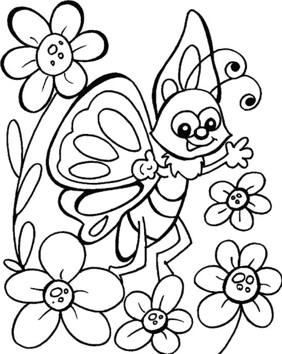 30 Free Butterfly Coloring Pages for Preschoolers Printable 13