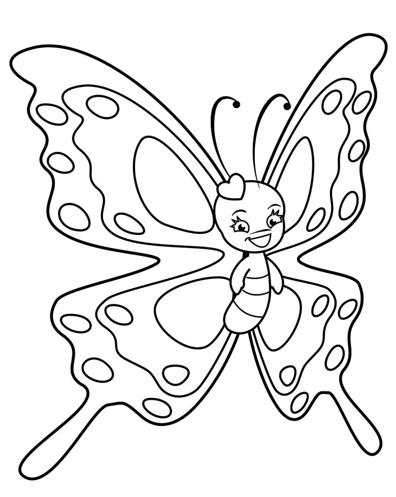 30 Free Butterfly Coloring Pages for Preschoolers Printable 15