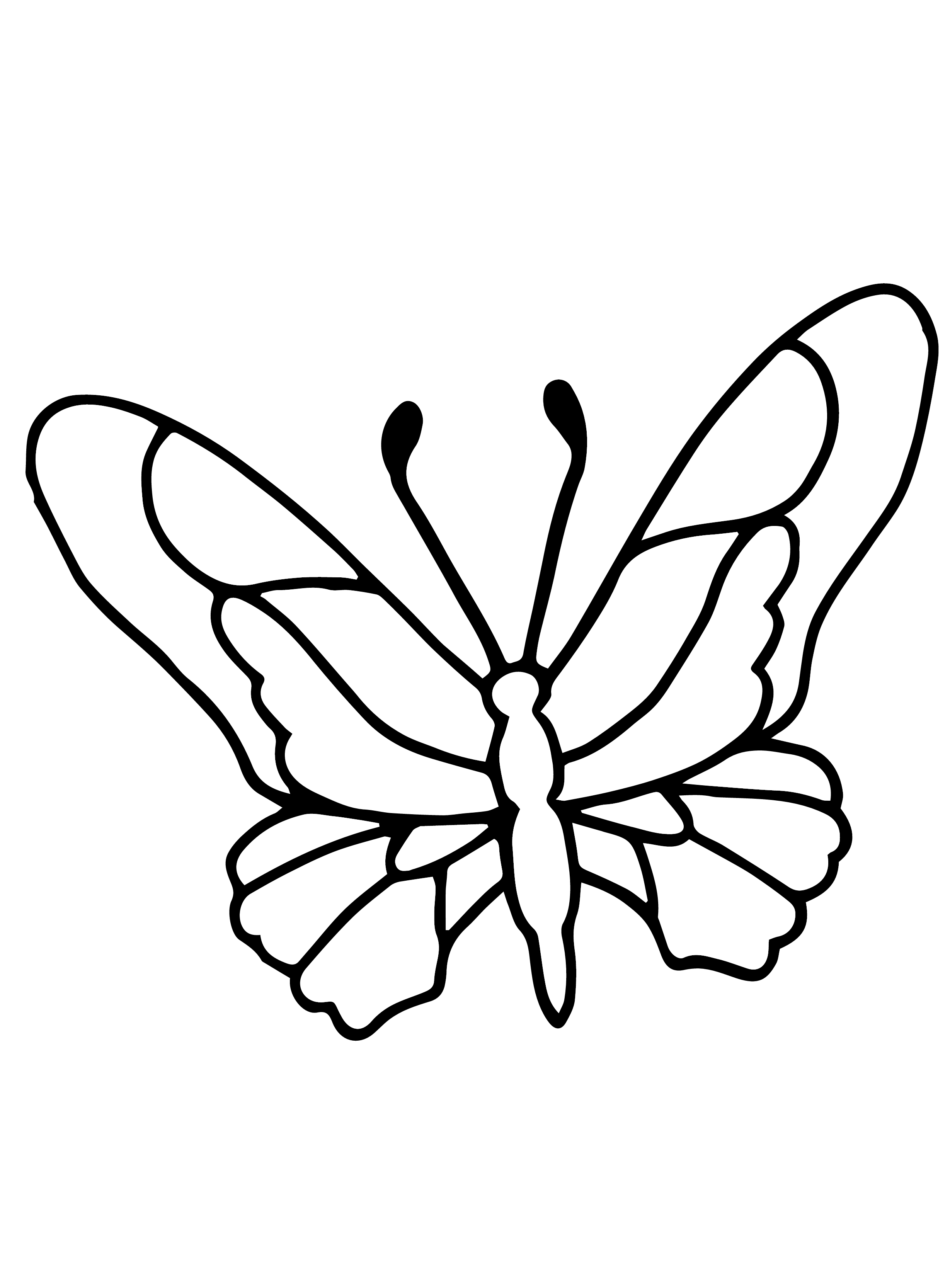 30 Free Butterfly Coloring Pages for Preschoolers Printable 17