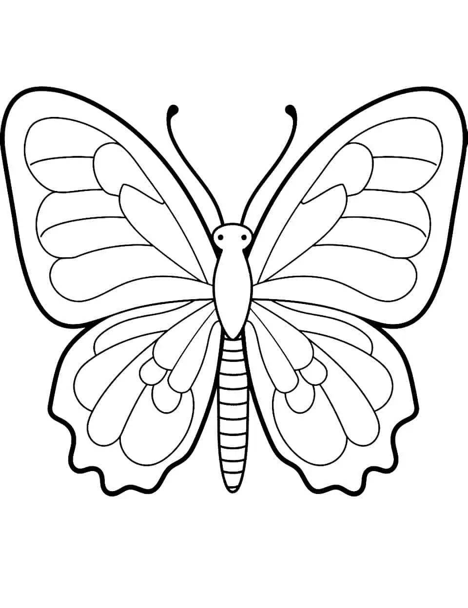 30 Free Butterfly Coloring Pages for Preschoolers Printable 2