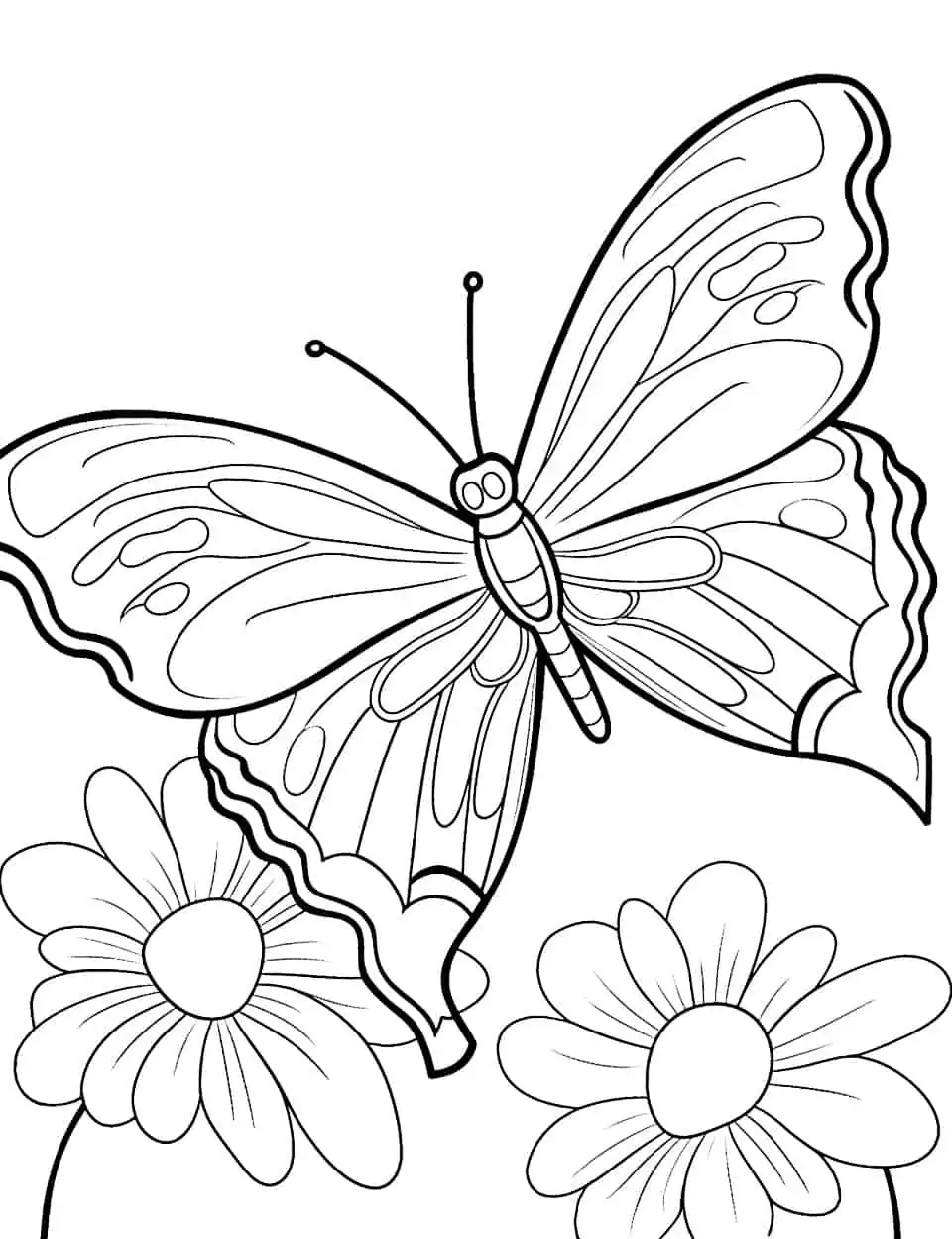 30 Free Butterfly Coloring Pages for Preschoolers Printable 5