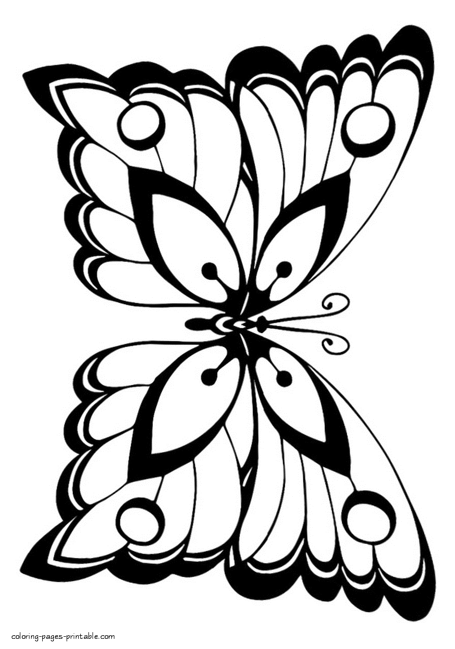 30 Free Butterfly Coloring Pages for Preschoolers Printable 7