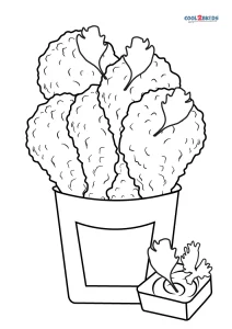 30 Fun Chicken Nugget Coloring Pages Printable 2