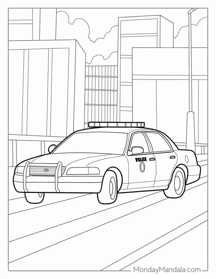 30 Police Car Coloring Pages Printable 10