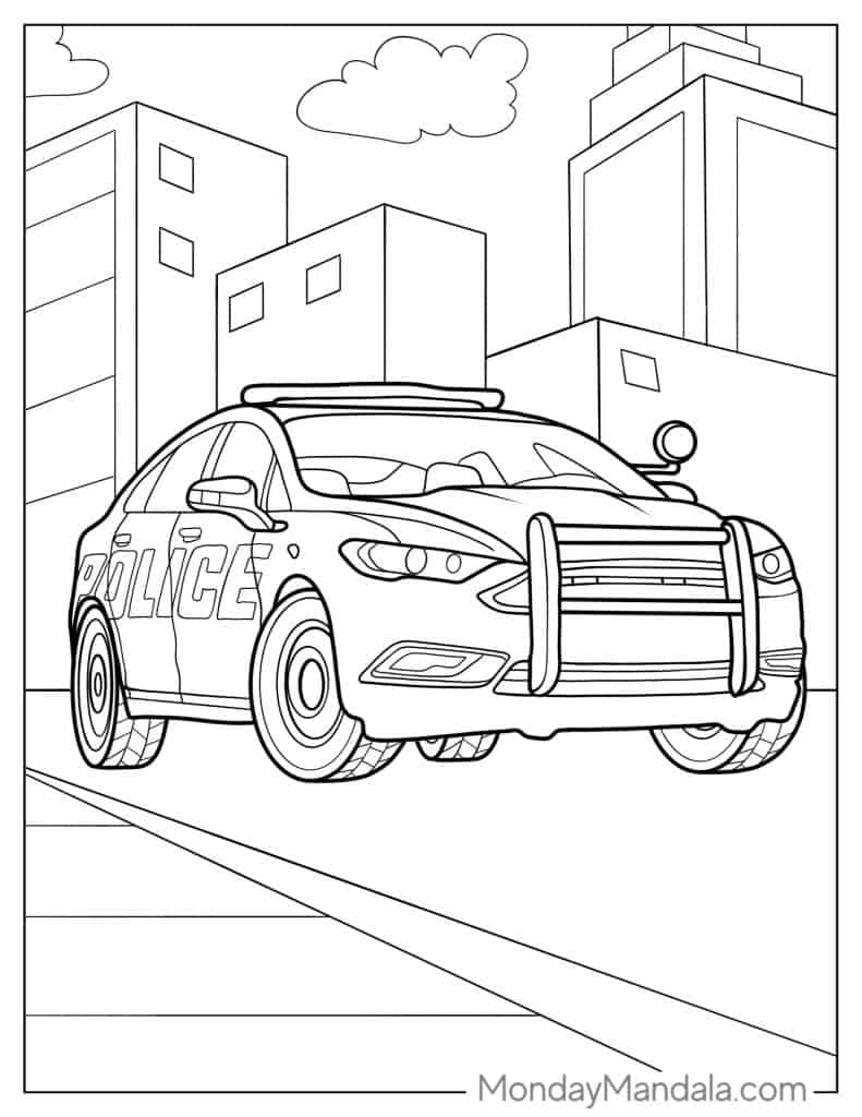 30 Police Car Coloring Pages Printable 11