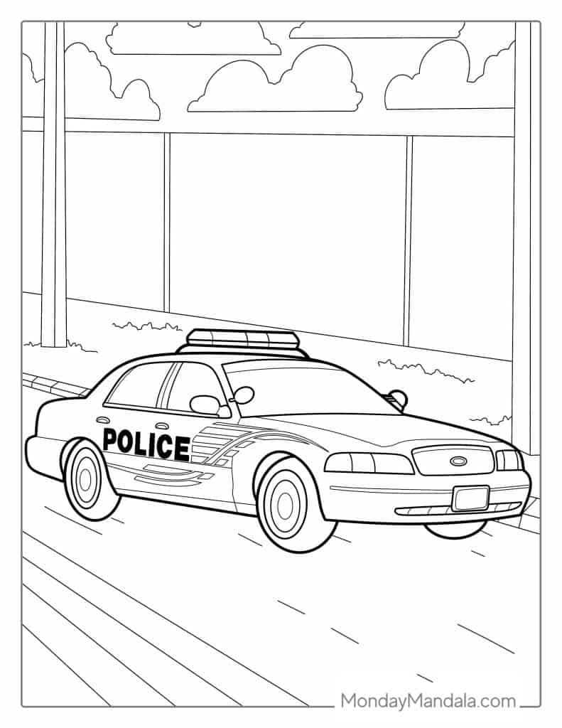 30 Police Car Coloring Pages Printable 20