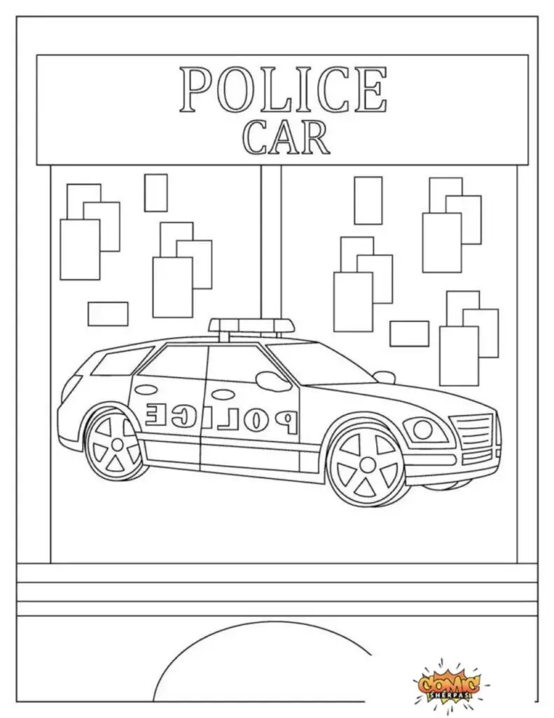 30 Police Car Coloring Pages Printable 6