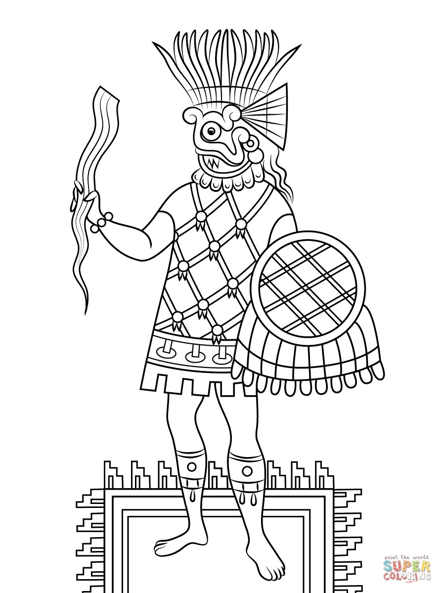 31 Aztec Art Coloring Pages Printable 3