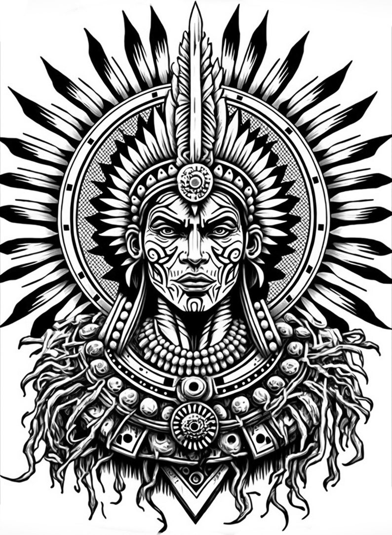 31 Aztec Art Coloring Pages Printable 6