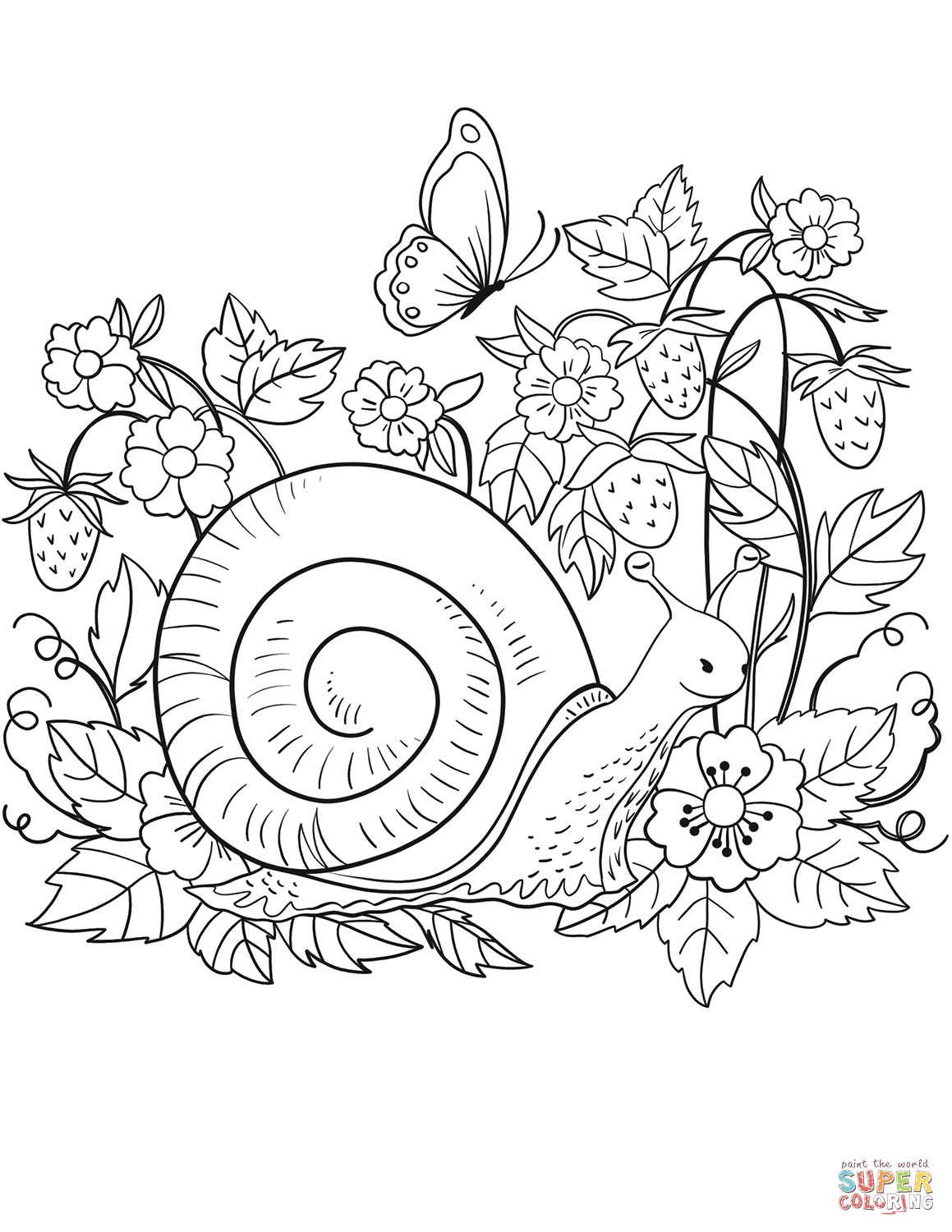 31 Charming Snail Coloring Pages Printable 1