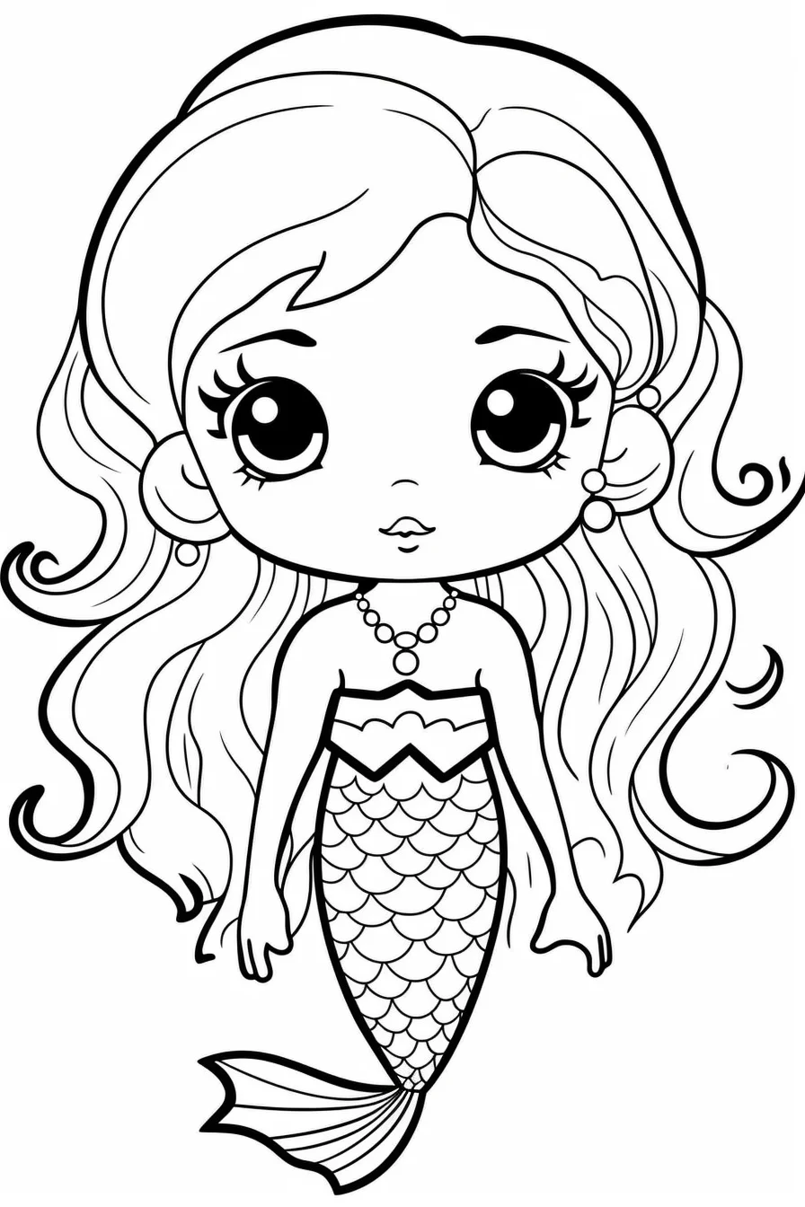 31 Fun Mermaid Coloring Pages for Kids Printable 1