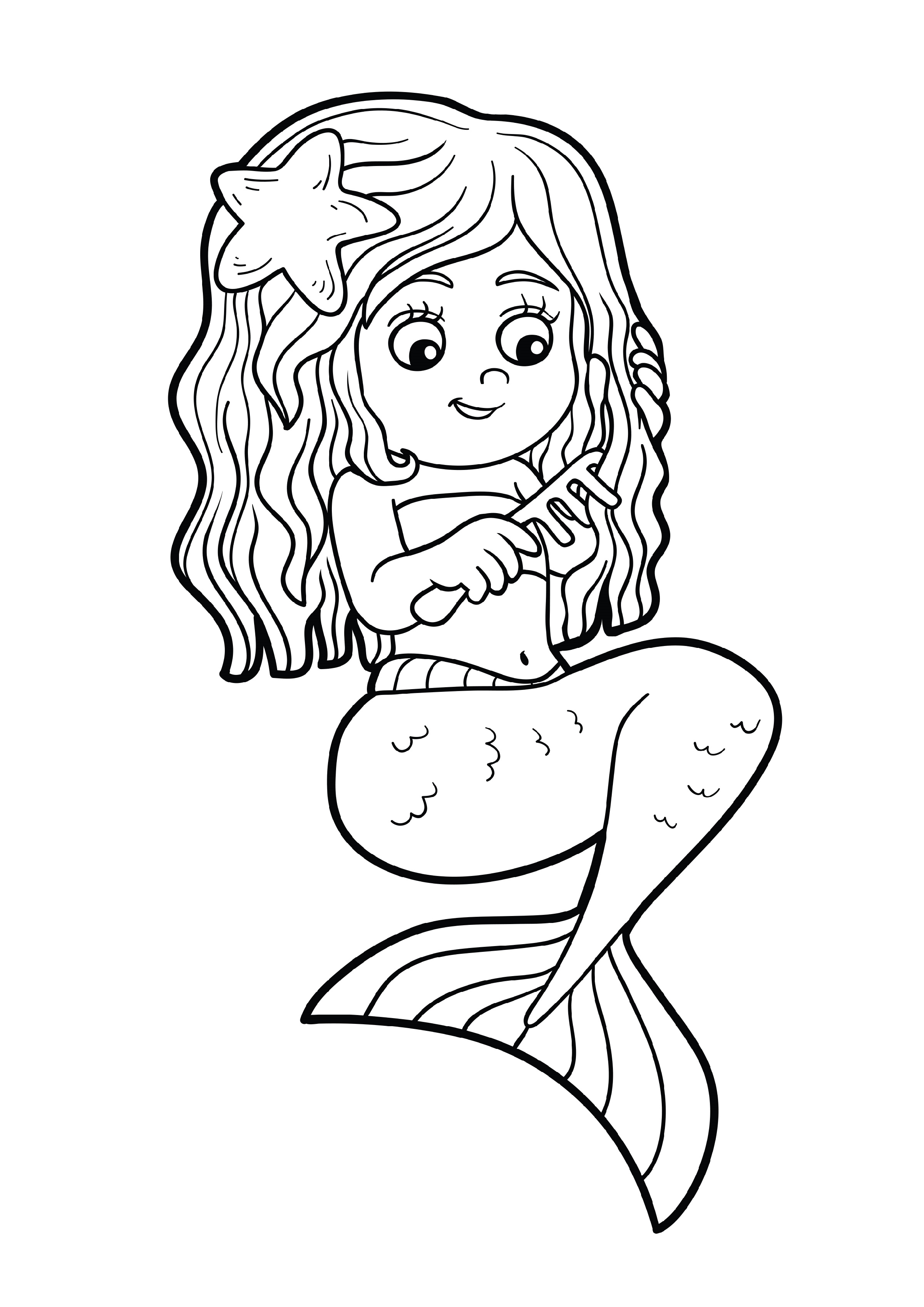 31 Fun Mermaid Coloring Pages for Kids Printable 2