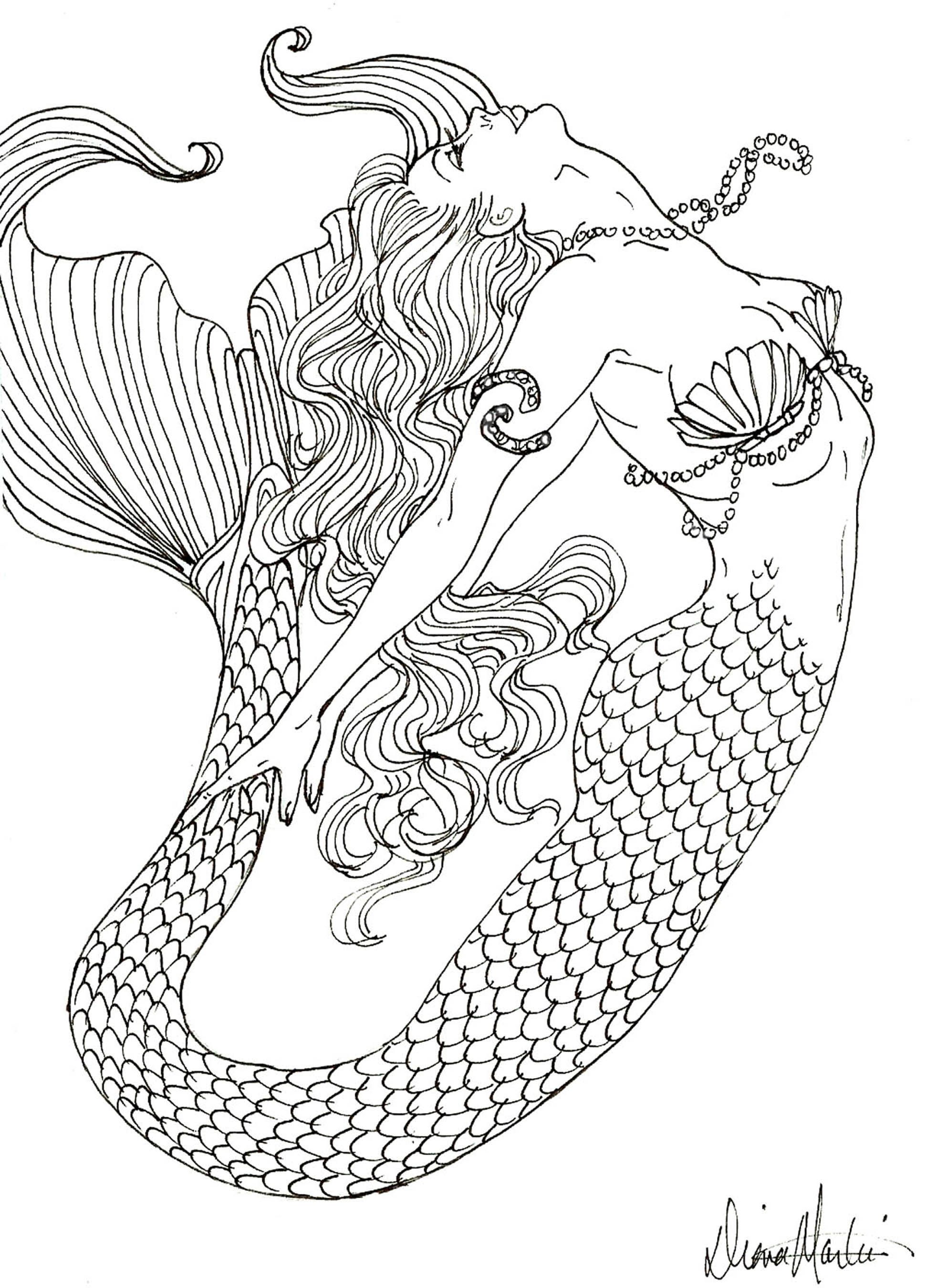 31 Fun Mermaid Coloring Pages for Kids Printable 23