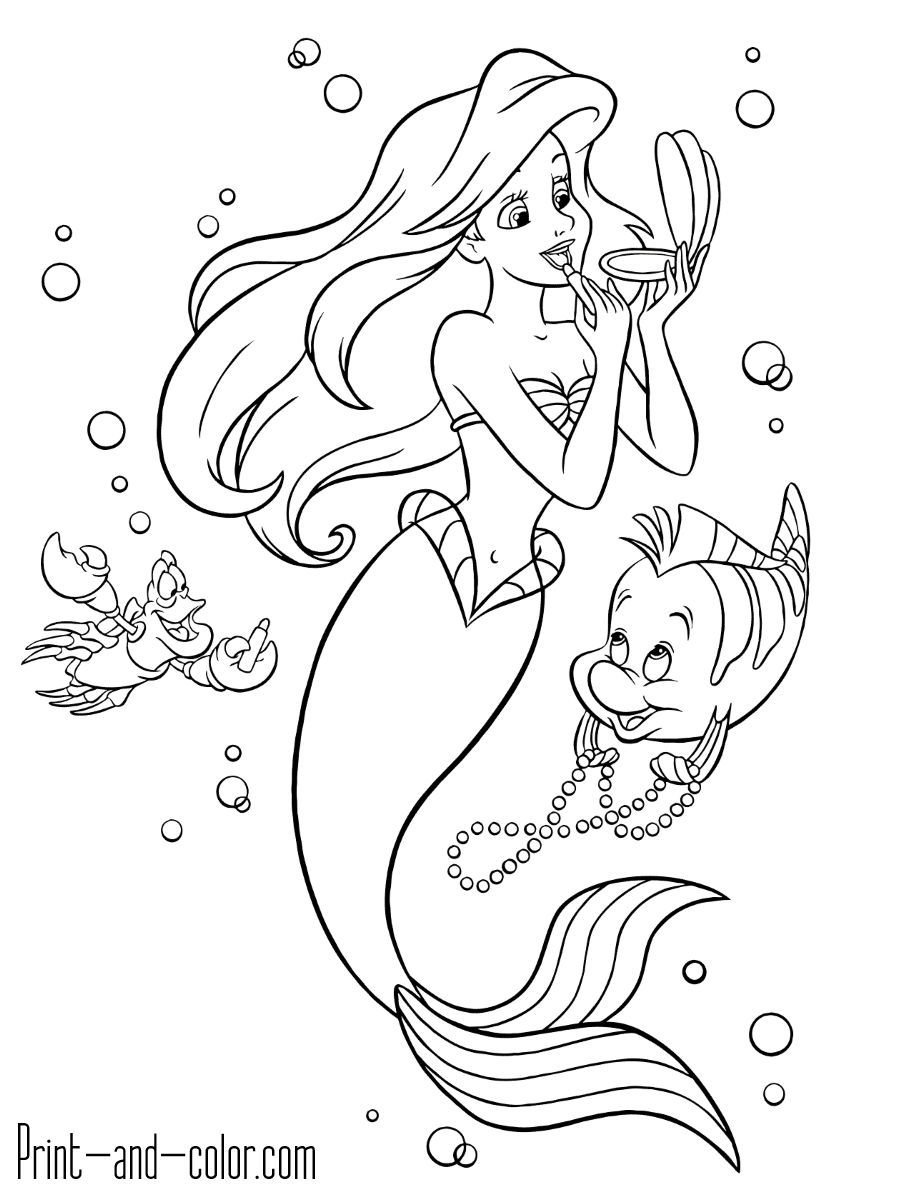 31 Fun Mermaid Coloring Pages for Kids Printable 24