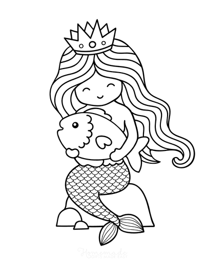 31 Fun Mermaid Coloring Pages for Kids Printable 25