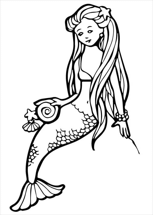 31 Fun Mermaid Coloring Pages for Kids Printable 34