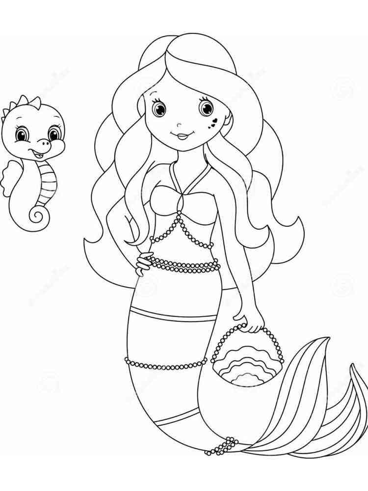 31 Fun Mermaid Coloring Pages for Kids Printable 5