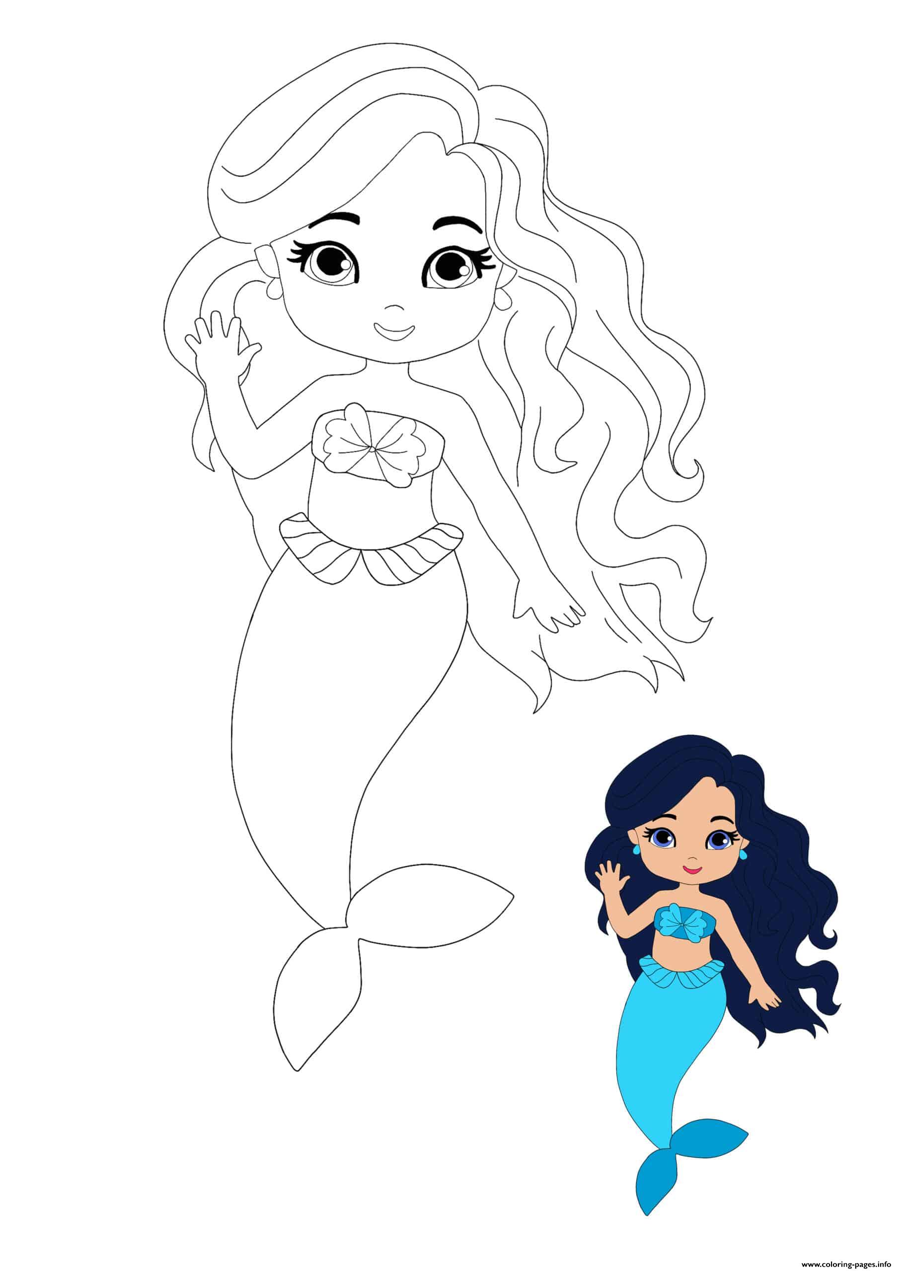 31 Fun Mermaid Coloring Pages for Kids Printable 6