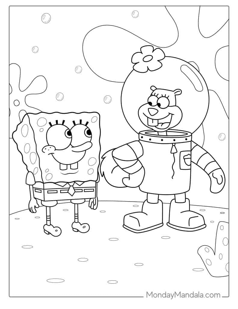 31 Fun Sandy Cheeks Coloring Pages Printable 21