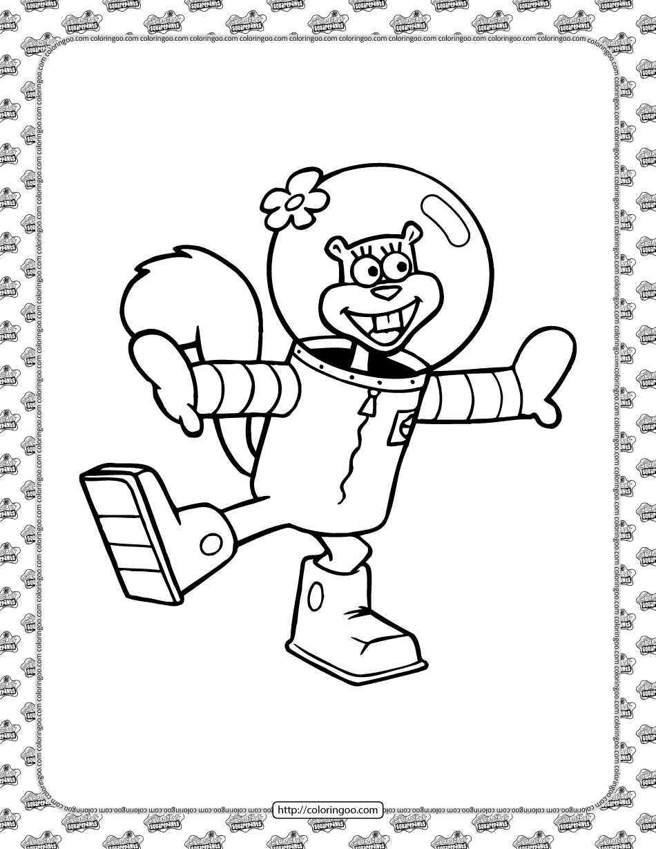 31 Fun Sandy Cheeks Coloring Pages Printable 25