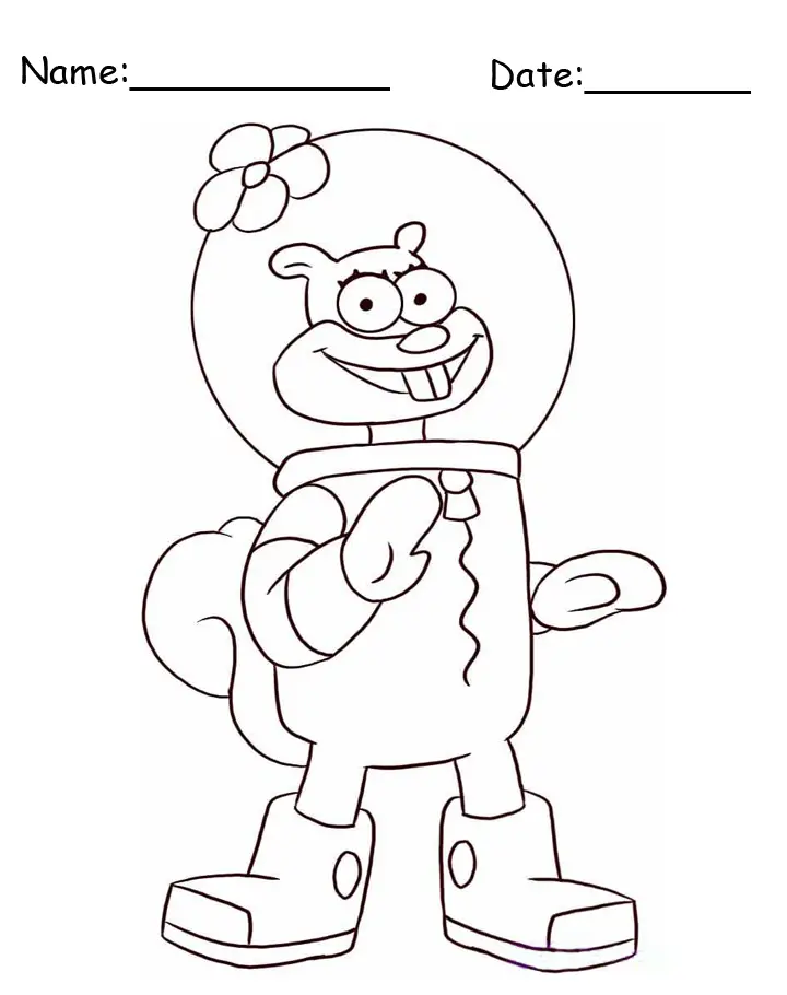 31 Fun Sandy Cheeks Coloring Pages Printable 6