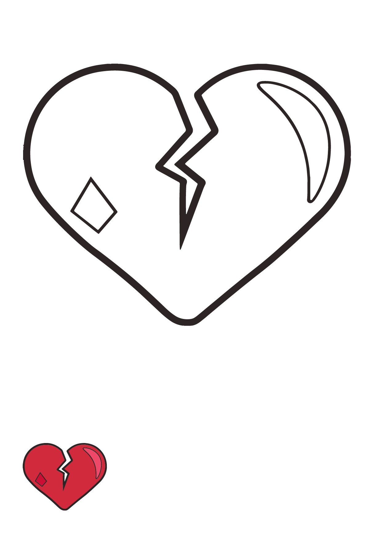 31 Heartwarming Broken Heart Coloring Page Printable 13