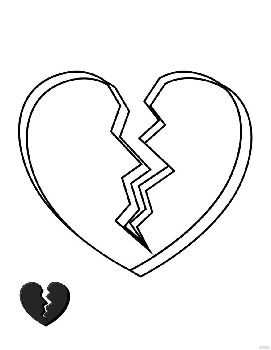 31 Heartwarming Broken Heart Coloring Page Printable 2