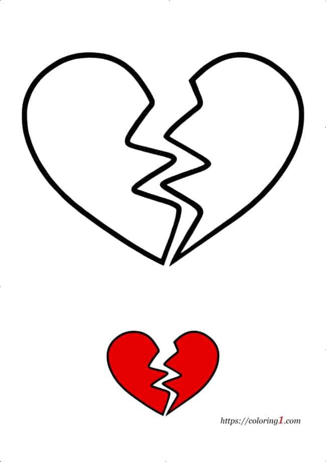 31 Heartwarming Broken Heart Coloring Page Printable 24