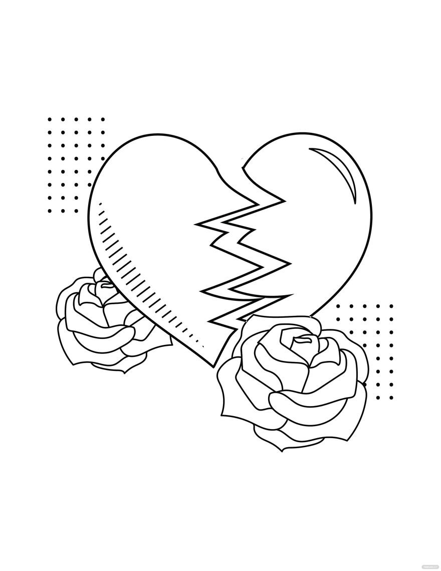 31 Heartwarming Broken Heart Coloring Page Printable 25