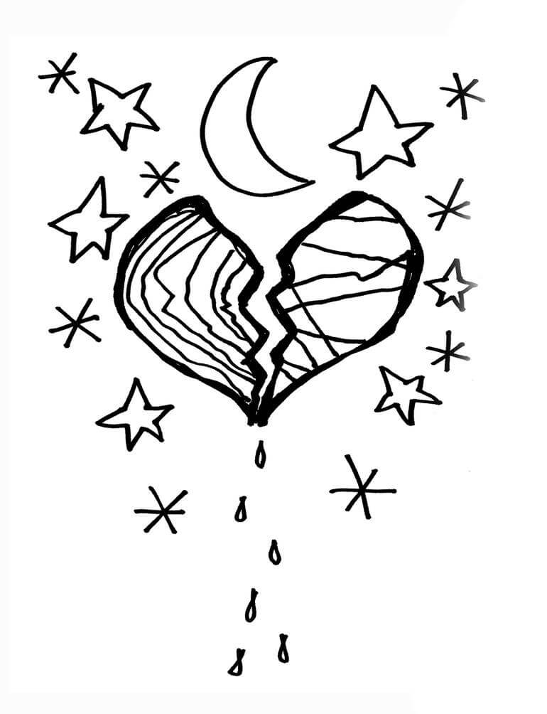 31 Heartwarming Broken Heart Coloring Page Printable 27